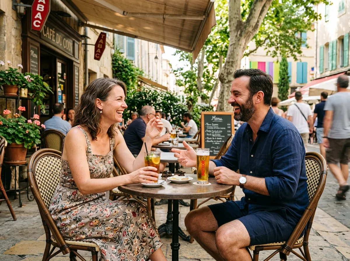 Deux parents solos qui se retrouvent en terrasse de café par une belle journée d'été