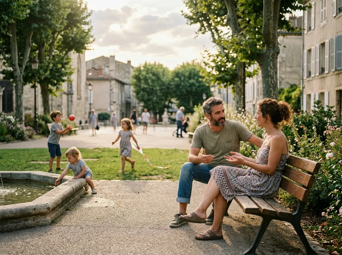 Deux familles monoparentales qui partagent un après-midi d'été en plein air